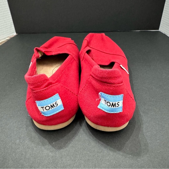 TOMS Alpargatas Original Red Canvas Shoes Flats Interior Animal Print Size 9 - Picture 3 of 9